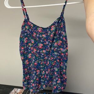 Kids tank top, flowers, skinny strap